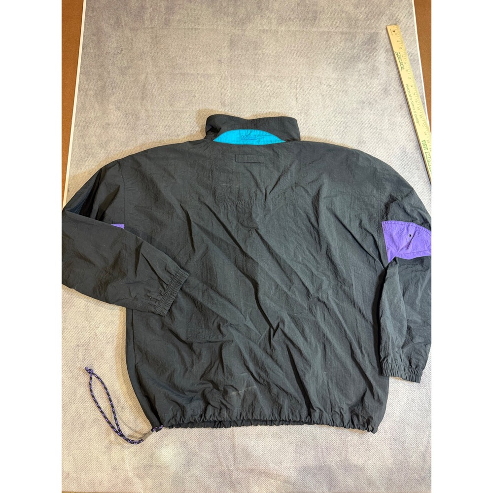 Vintage Gear For Sports Wyoming Windbreaker Pullover Black Purple Teal Large - Picture 3 of 7